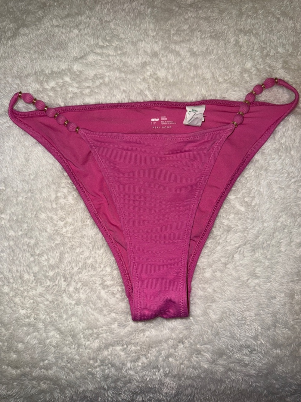 aerie Pink Cheeky beaded Bikini Bottom